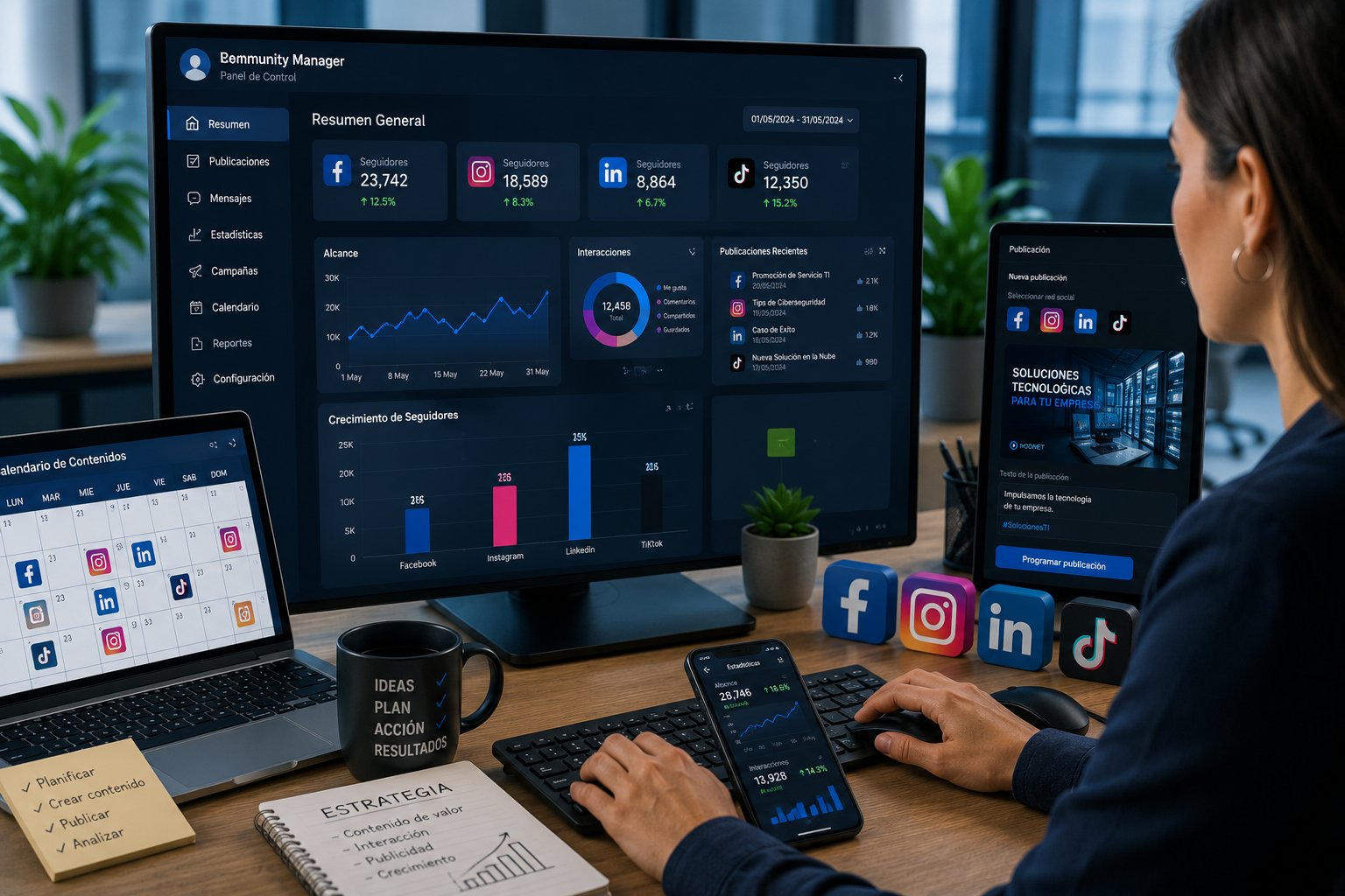 Servicio profesional de Community Manager y gestión de redes sociales para empresas